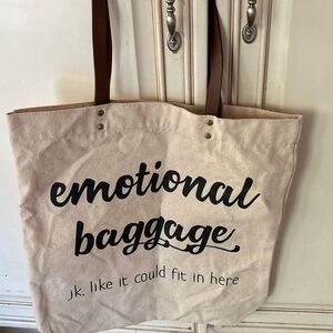 Canvas Tote Bag with Brown Handles